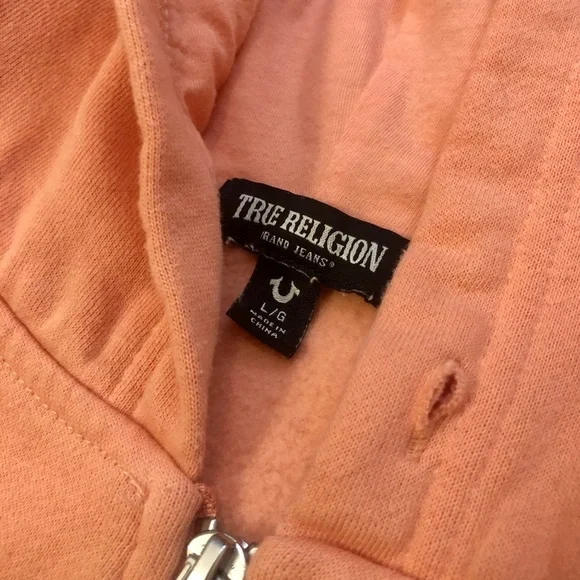 🧡5 for $20🧡 True Religion Orange Zip-Up Hoodie - Picture 9 of 9